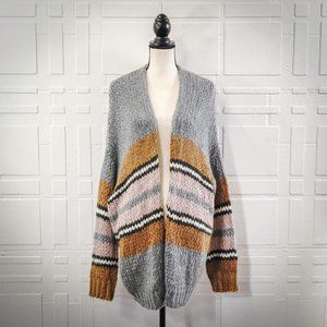 BKE Chunky Knit Pointelle Stitch Cardigan Sweater, M